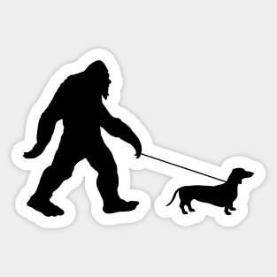 Bigfoot Walking Dog Sticker